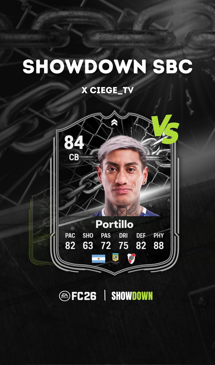 🚨FC26 NEWS 

Cavani 🇺🇾 &amp; Portillo 🇦🇷 are confirmed ✅ to be coming as a Showdown 🆚 SBC 🧩 

Stats are only a prediction…💭

Make sure to follow <a href="/CiegeTv/">Ciege_tv</a> 

#EAFC26