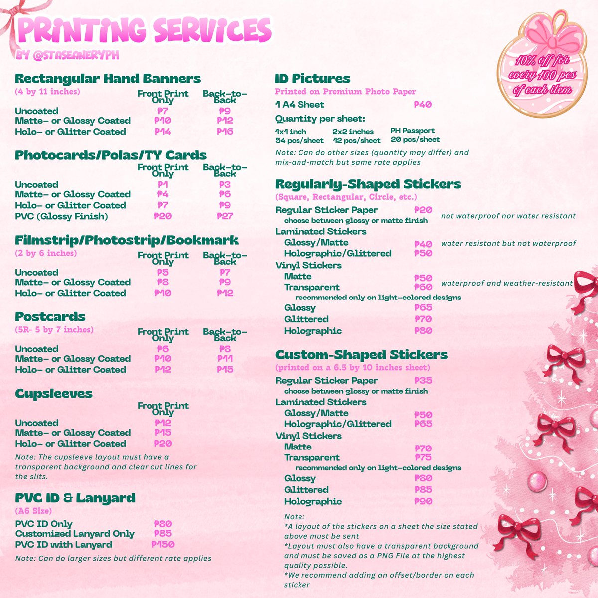 staseaneryph's tweet photo. +.*☆ welcome to @staseaneryph, your all-in-one printing shop! ☆*.+

♥︎₊˚ proofs/feedbacks: #salamuchstaseanery
♥︎₊˚ samples below ↓
https://t.co/oYoKvf7kno

·˚*୨୧ dm us for other inquiries and information https://t.co/0pc3eHbYDx