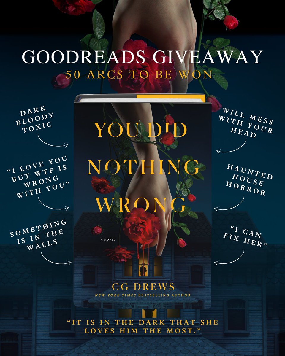 PaperFury's tweet photo. goodreads give away is live for 50 arcs of my debut adult horror You Did Nothing Wrong!! when the vibe is “I can fix her” but she’s in an an unhinged haunted house horror. it is out March 17 2026 which is actually very close!!
https://t.co/qhwwq9NqZK https://t.co/Lc8GMgb4fI