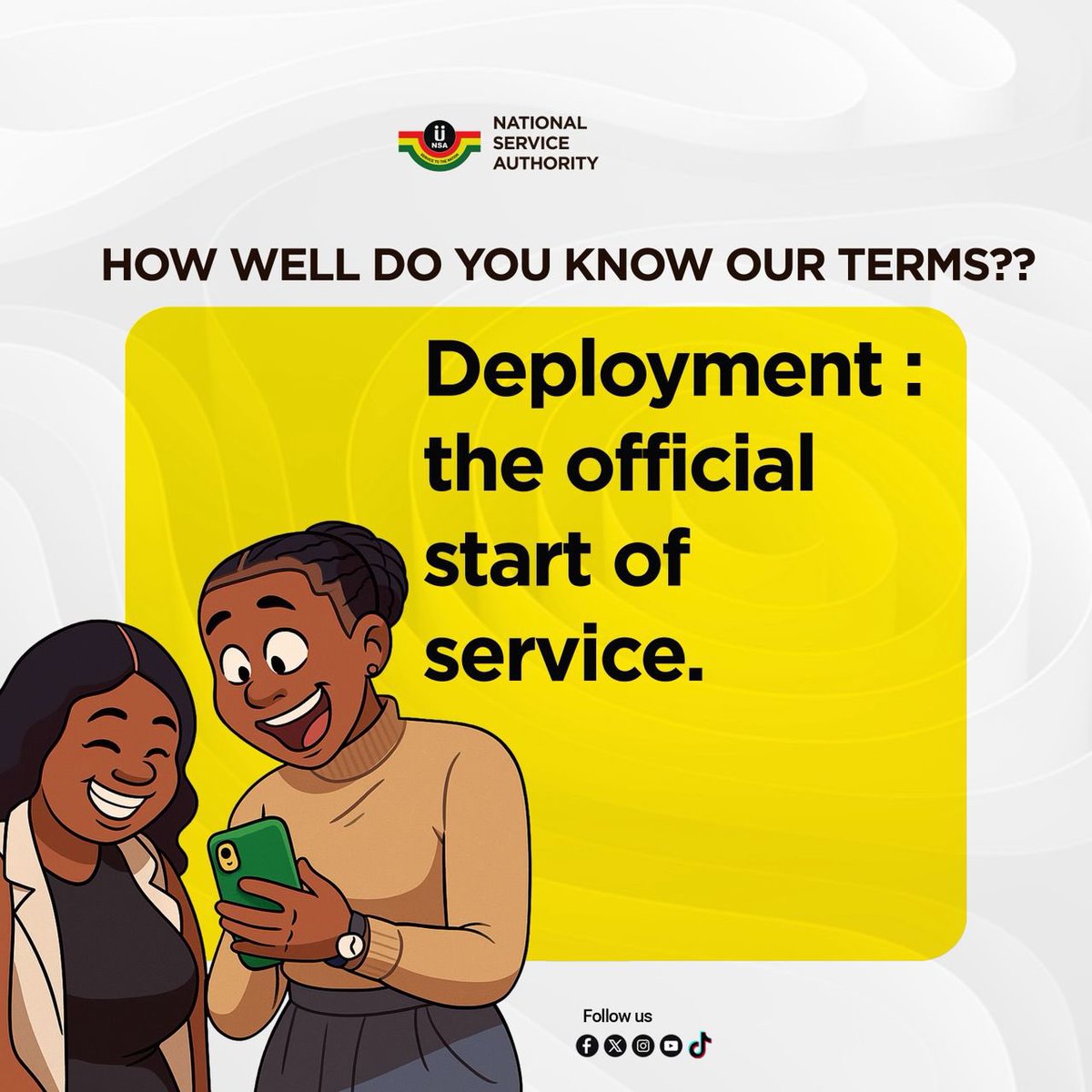 _nsagh's tweet photo. How well do you know the terms associated with deployment and posting of Service Personnel? 

#JobForTheYouth
#NSAForTheYouth
#BuildingTrustAgain https://t.co/22UG03wCqR