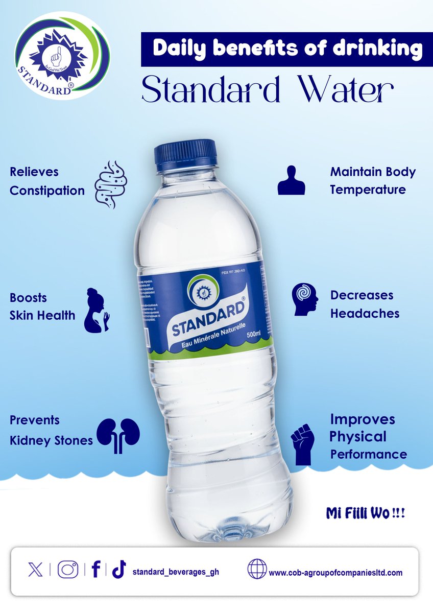 StandardwaterGh's tweet photo. Drink Standard Water daily for pure hydration and overall wellness.
#stayhydrated
#stayrefreshed https://t.co/qpdGWNfaxx