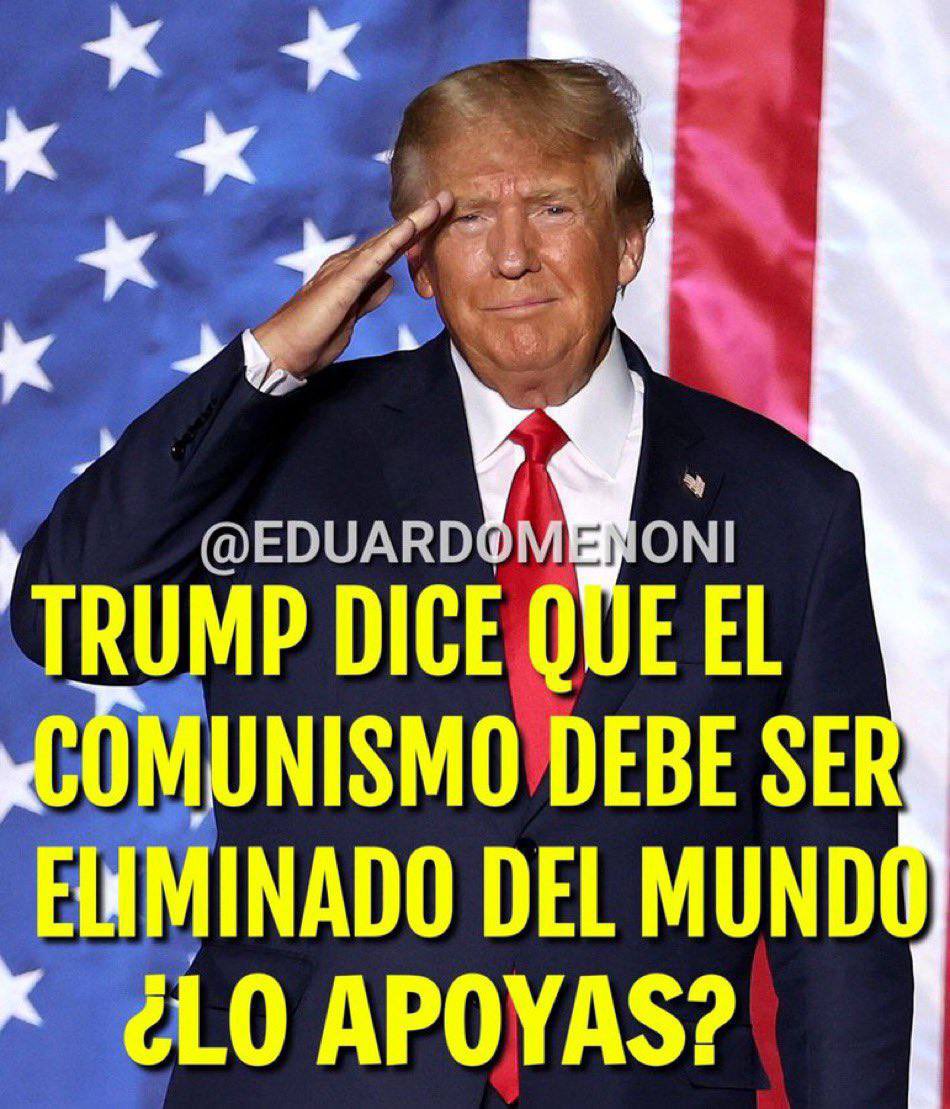 eduardomenoni's tweet photo. Estoy con Donald Trump 🔥que va a derrocar al régimen de Maduro. ¿Y tú? https://t.co/ZHnQLOCYeh