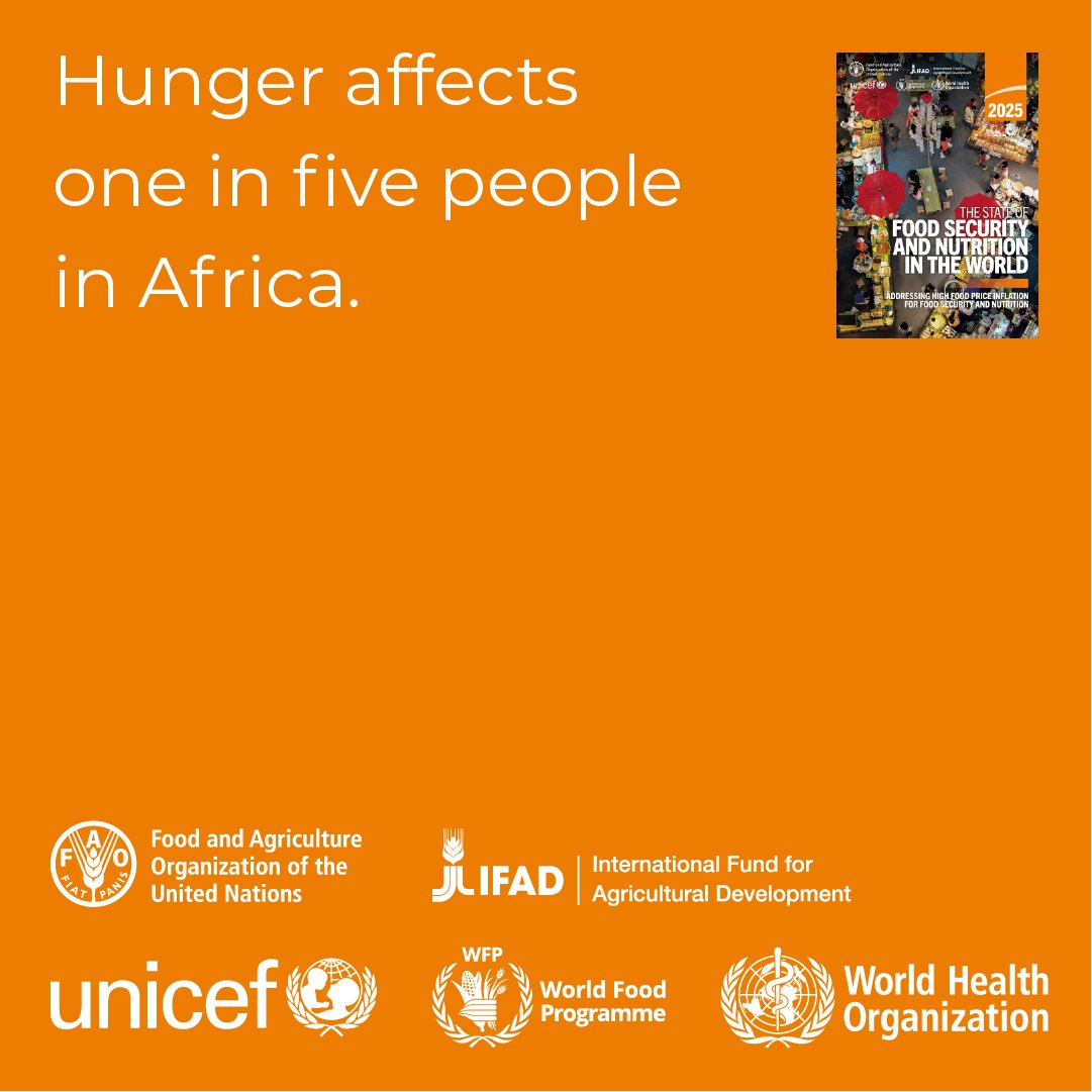 The State of Food Security and Nutrition in The World 2025 is online.

Download your copy of #SOFI2025 to discover all the latest data &amp; information, including an analysis of food security by region.

📙doi.org/10.4060/cd6008…