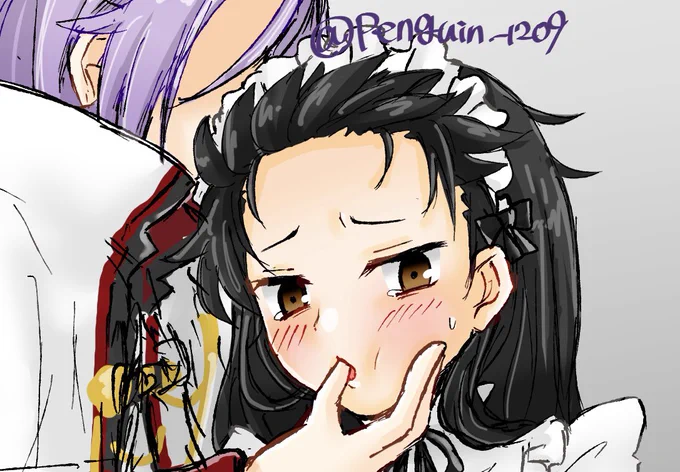 ユリスバ メイド服たくし上げが描きたかった代物なのでユは添えてるだけ