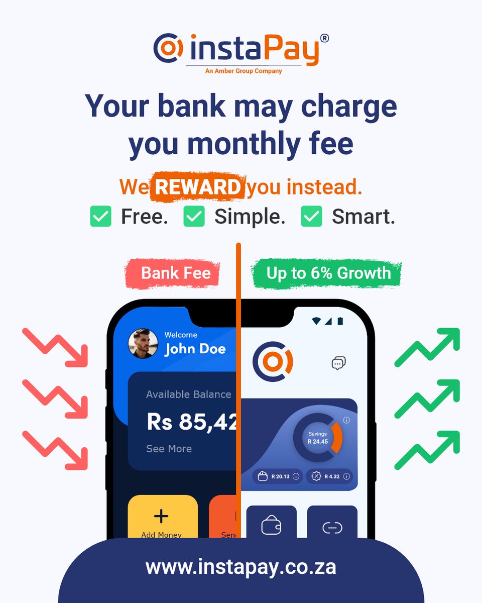 InstaPay_'s tweet photo. Traditional banks take a little from you every month but with InstaPay, we give back.
No monthly charges. No hidden costs. Just free, simple, and smart growth that rewards you.  Make the switch to smarter saving — where your money actually works for you. Download InstaPay today https://t.co/OubQhXaukf