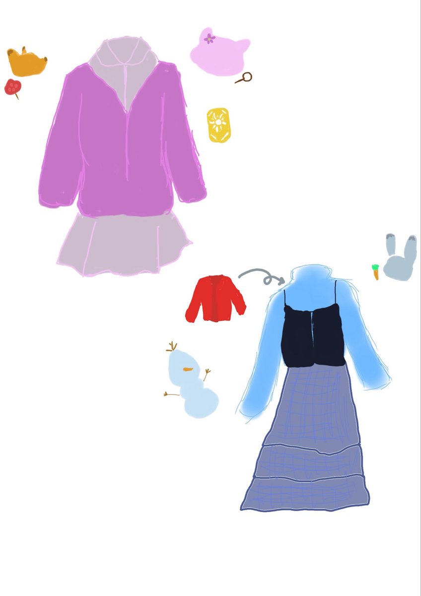 数キャラ連想できる
色味合わせのバウンドコーデ考えて
落書きしてたら二連休終わった…