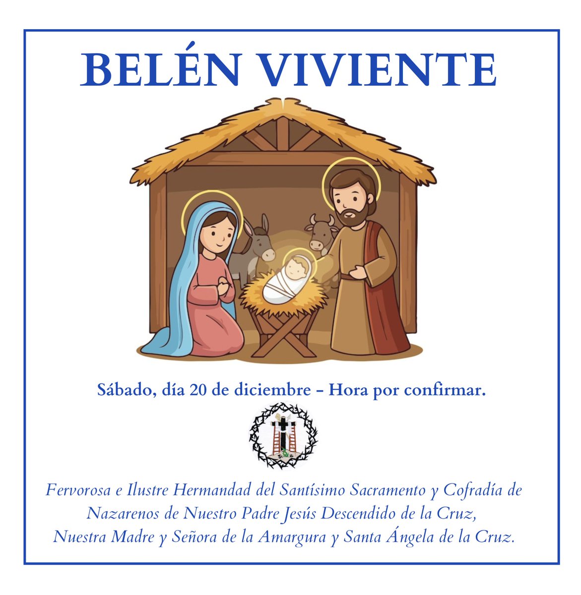 🌟 ¡Vuelve la magia del Belén Viviente!
Nuestros pequeños comenzarán en breve a prepararlo con ilusión.
📅 Sábado 20 de diciembre
📍 Hermandad de la Amargura
📱 Inscripciones hasta el 21/11: 693 49 16 84
💜 ¡Participa y vive la alegría de la Navidad!
