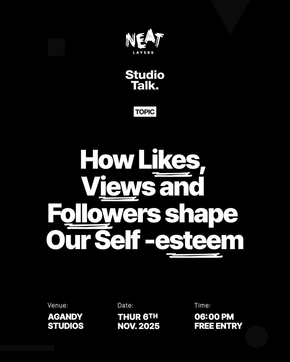 NeatLayers's tweet photo. Algorithms that were once meant to measure engagement have now become tools that shape how we see ourselves. When numbers dictate value, creativity can lose its authenticity. 

Join us this Thursday as we explore how creatives can rise above the pressure of online validation. https://t.co/XLjmyOLAF8