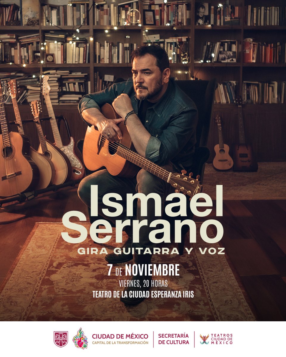 🎶✨<a href="/SerranoIsmael/">Ismael Serrano</a> regresa a la Ciudad de México con un concierto íntimo donde guitarra, voz y memoria colectiva se encuentran en un mismo escenario. Canciones que han marcado generaciones, nuevas historias y una noche para escuchar, sentir y cantar. 

📅 Viernes 7 de noviembre,