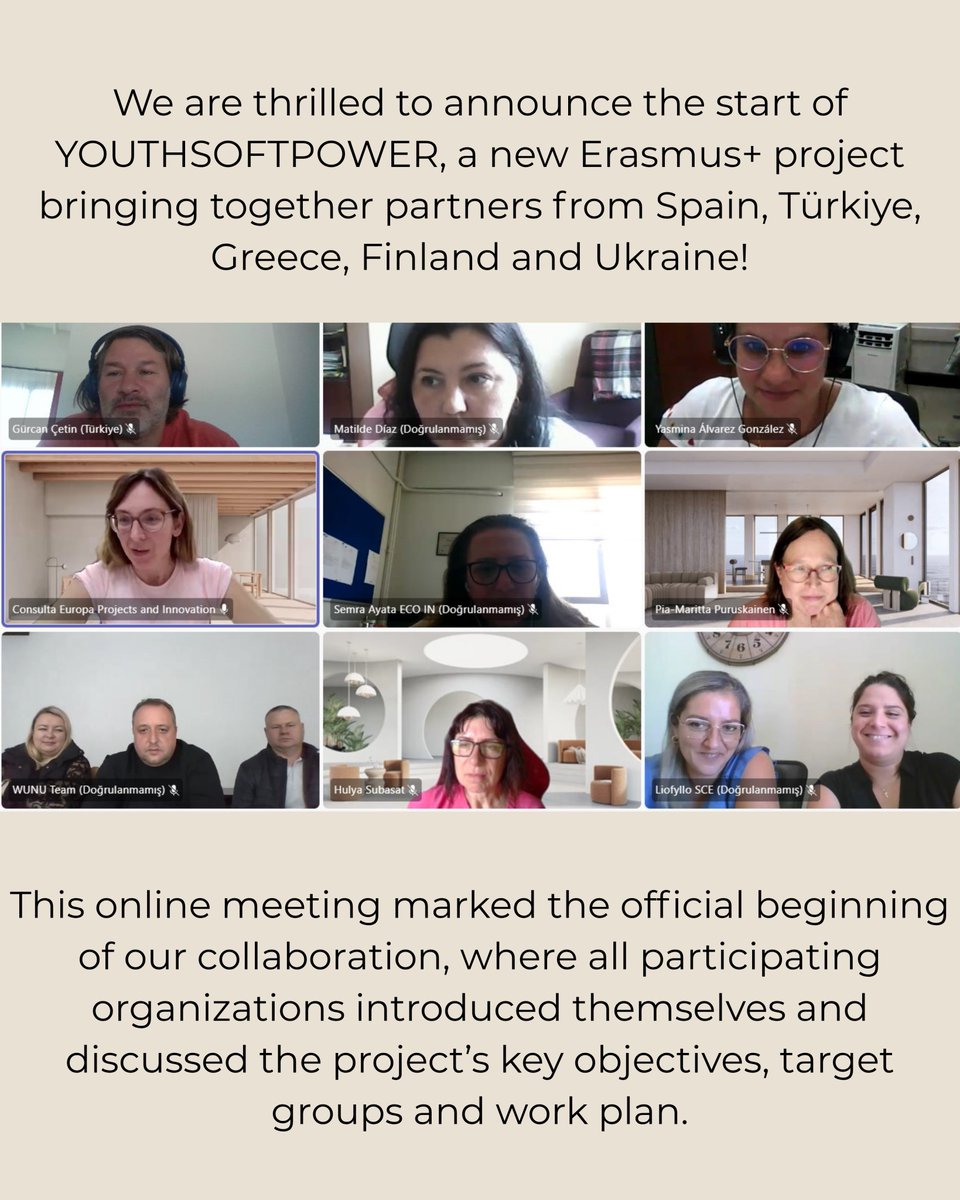 📢 New Erasmus+ project YouthSOFTPOWER empowers disadvantaged youth via active citizenship, inclusion &amp; soft skills 🌍🤝
Partners: Spain 🇪🇸, Türkiye 🇹🇷, Greece 🇬🇷, Finland 🇫🇮, Ukraine 🇺🇦
🌐 More info: liofyllo.com/youthsoftpower/

#YouthEU #YouthSP