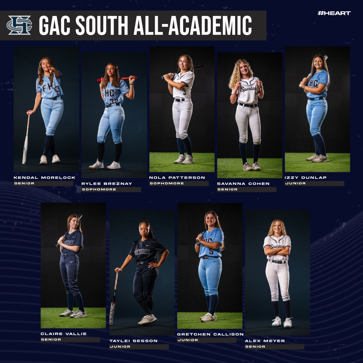 Congratulations to our athletes that earned GAC South All-Academic!  

Kendal Morelock
Rylee Breznay
Nola Patterson
Savanna Cohen
Izzy Dunlap
Claire Vallie
Taylei Sesson
Gretchen Callison
Alex Meyer