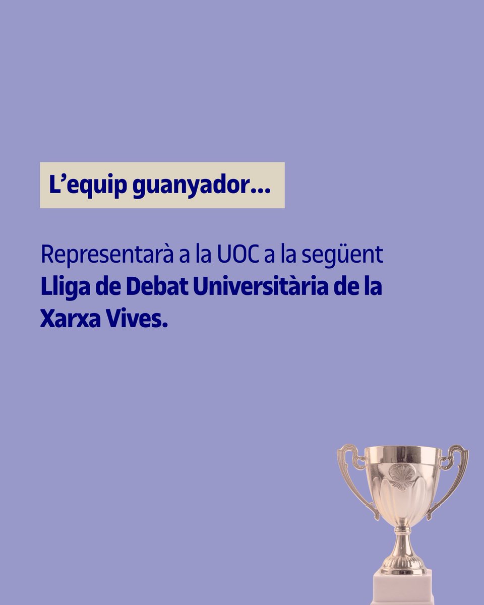 📣Vols participar a la lliga de debat de la UOC?

🙌Les inscripcions ja estan obertes i en pot formar part tot l’alumnat matriculat en el curs acadèmic 2025-2026.

➡️ L'equip guanyador representarà a la UOC a la següent Lliga de Debat Universitària de la <a href="/xarxavives/">Xarxa Vives d'Universitats</a>.

🗓️Hi ha