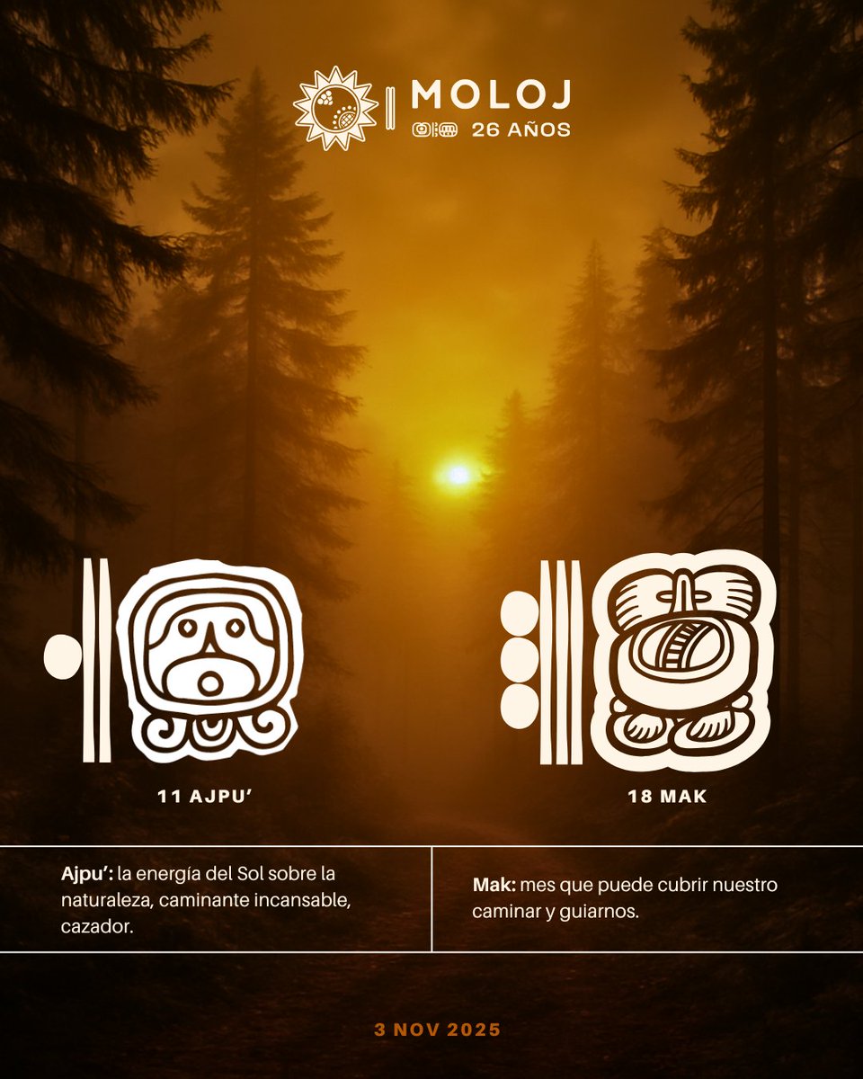asociacionmoloj's tweet photo. #Ajpu ☀️| Les deseamos un buen inicio de semana, acompañada de la energía del abuelo Ajpu' y su calidez.🔥✨
#calidez
#acompañar
#espiritualidadmaya https://t.co/11XkHSNqns
