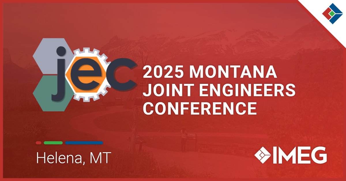 IMEG is exhibiting at the Montana Joint Engineers Conference 2025 — Nov. 5-7 in Helena, Montana!

We look forward to sharing insights, and exploring how we can support bold, impactful projects together.

#JECMT2025 #Engineering #WeareIMEG #Networking #ProfessionalDevelopment