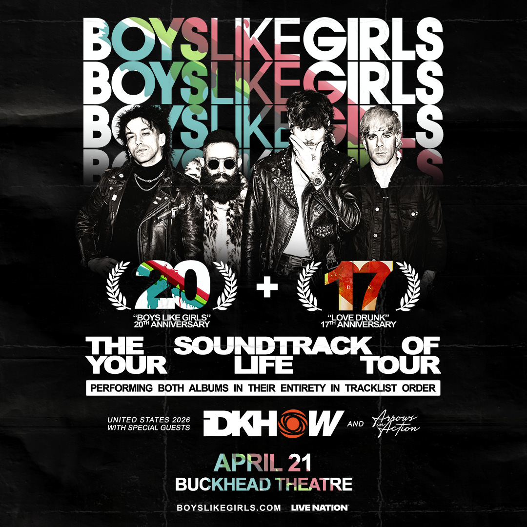JUST ANNOUNCED! 🖤 Boys Like Girls are bringing 'The Soundtrack Of Your Life Tour' to Buckhead Theatre on April 21st! Tickets go on sale on 11/7 at 10 AM on Ticketmaster.com &amp; DJ Mami Chula has your chance to win tickets every night this week 🎟️
