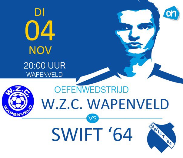 ⚪️⚪️MATCHDAY⚪️⚪️

OEFENWEDSTRIJD:

⚽️ <a href="/wzcwapenveld/">WZC Wapenveld</a> - <a href="/Swift64voetbal/">Swift '64 ⚽️</a>
📆 04-11-2025
🕝 20:00
🏟 Sportpark Monnikenbos
📍 Wapenveld
