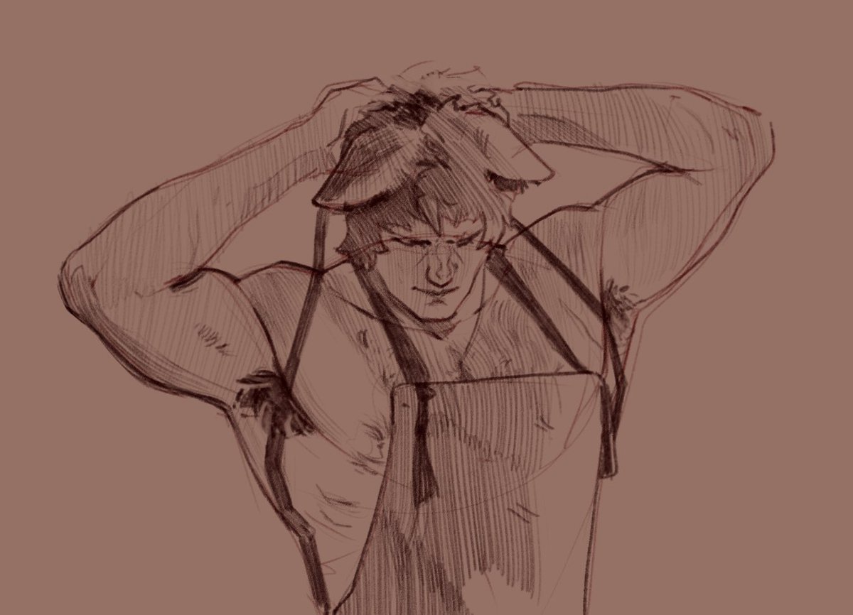 Some quick sketch of Manato 
Again, I just love analyzing the precious parts of his body type 🌝🌝
Thank you #ZenlessZoneZero #zzz for #Manato