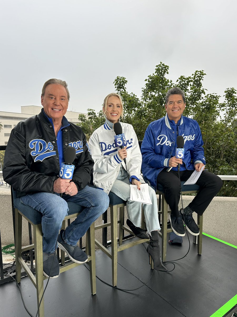 WE OUT HERE!
<a href="/FrankBuckleyTV/">Frank Buckley</a>, <a href="/JessicaHolmesTV/">Jessica Holmes</a> &amp; <a href="/MarkKriski/">Mark Kriski</a> are dressed in their best #DodgerBlue to celebrate the team's back-to-back #WorldSeries championship. 
Tune in to Ch. 5  or stream via the KTLA app 📲, KTLA+ 💻 or here: KTLA.com/live