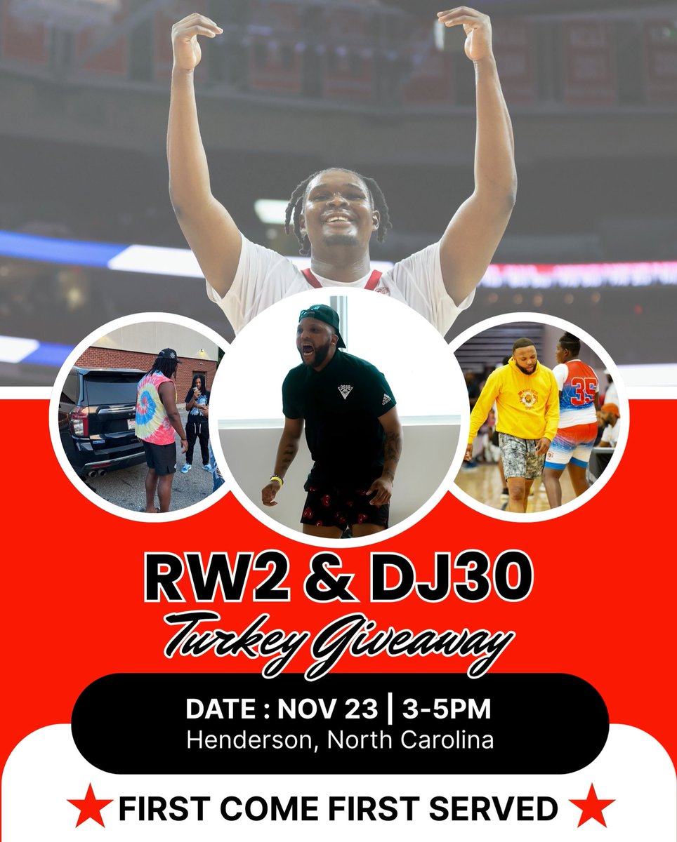 Coach Rod and I will be giving back on the 23rd in Henderson NC. Spread the word to anyone who might need the resources. God has blessed us, leaving us thankful for the opportunity to be able to bless those around us! We will go until there are no more resourses left!