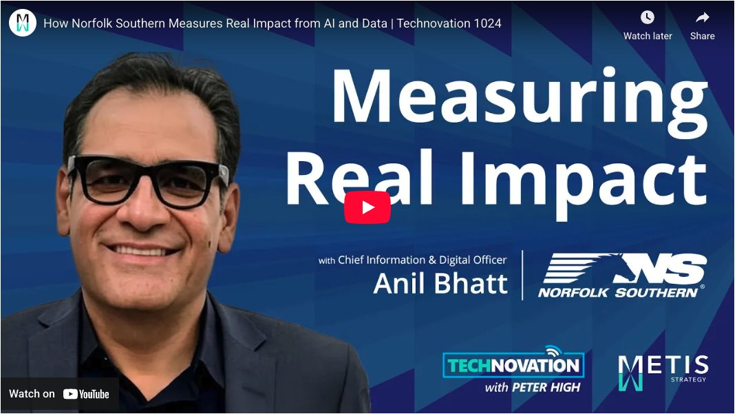 nscorp's tweet image. How NS measures real impact from AI and data. 🚂

In a new episode of #Technovation with Peter High podcast, Chief Digital Officer Anil Bhatt shares how Team NS is using AI and data to enhance safety, strengthen operational resilience, and elevate our customer experience.

He…