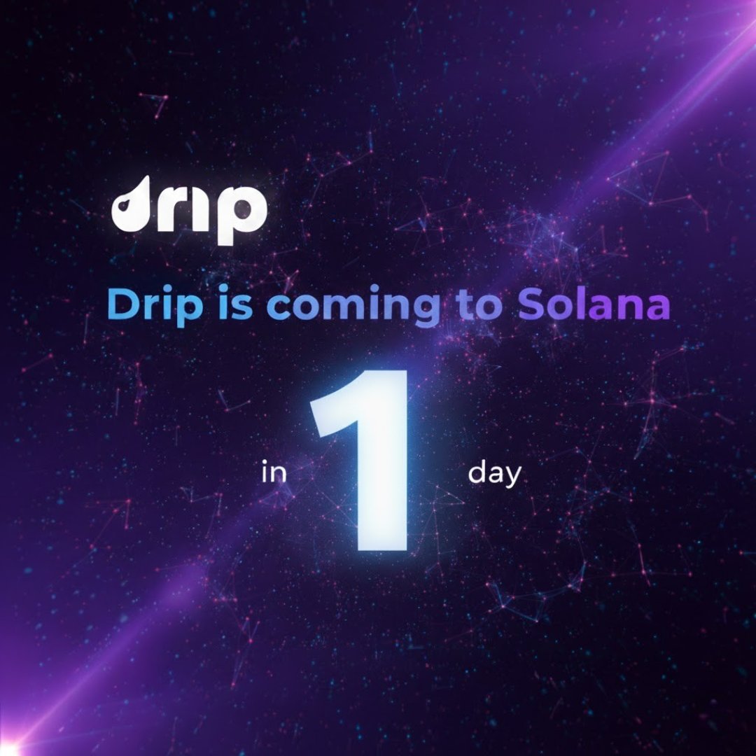 GM, <a href="/solana/">Solana</a> . It’s almost time ⏳

Tomorrow, the first Drip Instant Packs go live.

On-chain fairness. Vaulted grails. Live energy.

This is where it begins 🚀