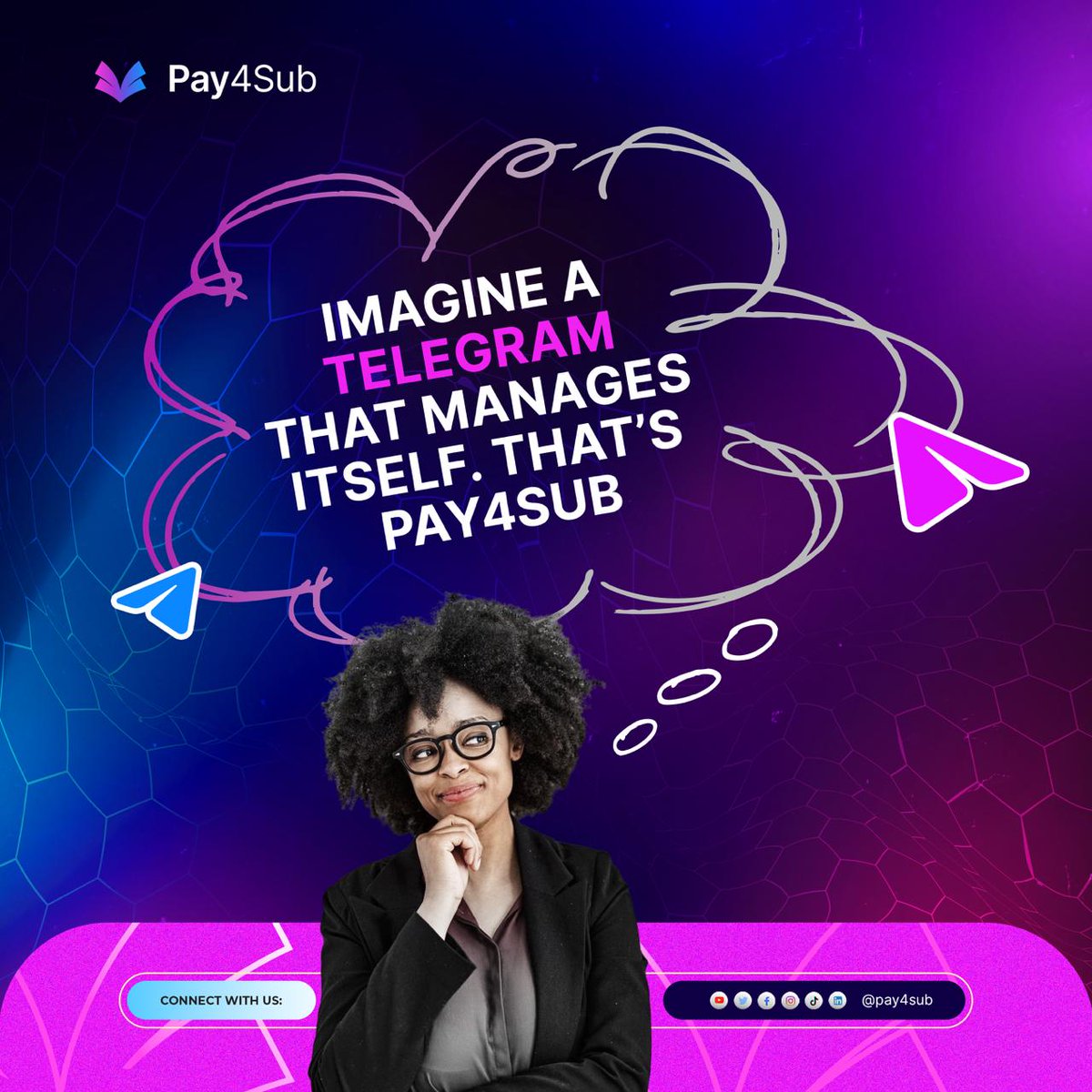 pay4sub_'s tweet image. Tired of doing everything manually? 😩
With Pay4Sub, your Telegram runs itself — payments, renewals, and removals on autopilot. 🚀
Smarter work. Less stress. More freedom. 🔁

#Pay4Sub #TelegramAutomation #DigitalTools