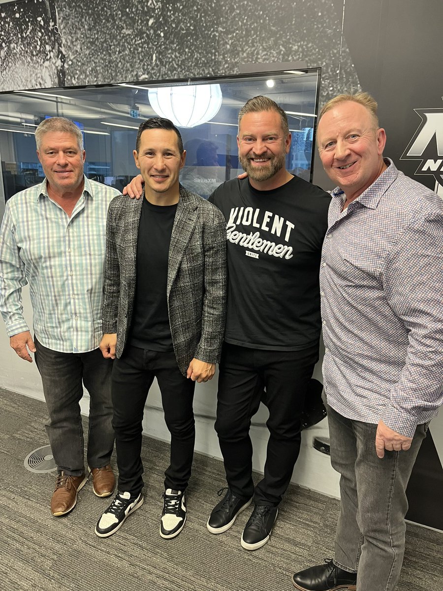 SiriusXMNHL's tweet image. Big thanks to @Jtootoo22 and producer @AdamScoreG for joining @GordStellick and @LaughlinSXM in studio to talk about their new documentary “Tootoo”