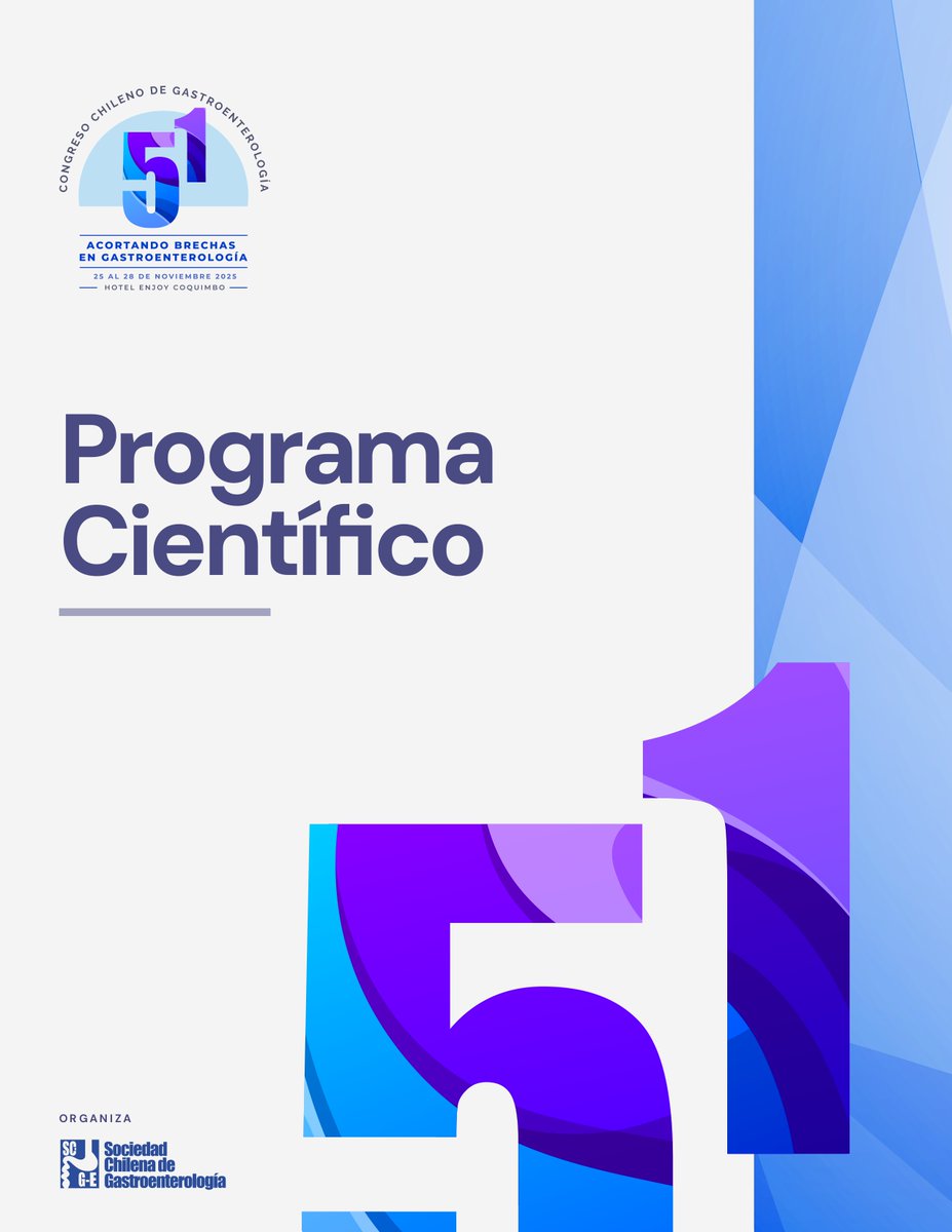Te invitamos a revisar el programa actualizado del 51 Congreso Chileno de Gastroenterología "Acortando Brechas en Gastroenterología"

✅ Revísalo completo acá: sociedadgastro.cl/gastroweb/docu…