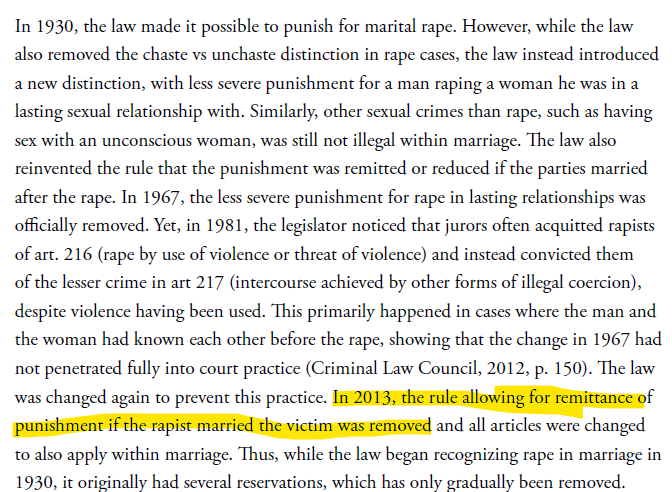 Rjrasva's tweet photo. "In 2013, the rule allowing for remittance of punishment if the rapist married the victim was removed"

- This was in Denmark, beacon of progress 

Wignats should do bit of reading about pre industrial past before pining for RETVRN
https://t.co/juGN59Ikze
https://t.co/92Yign8WiS https://t.co/dnA0SY7b7S