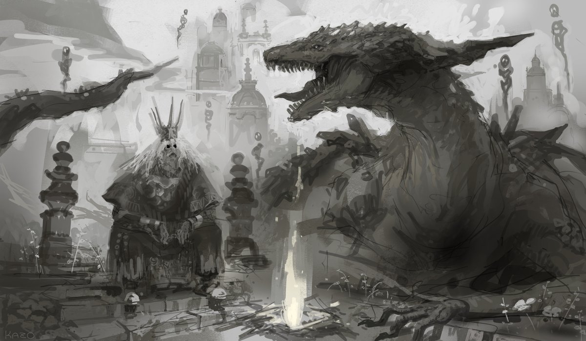 薪の王グウィンと闇喰らいのミディール