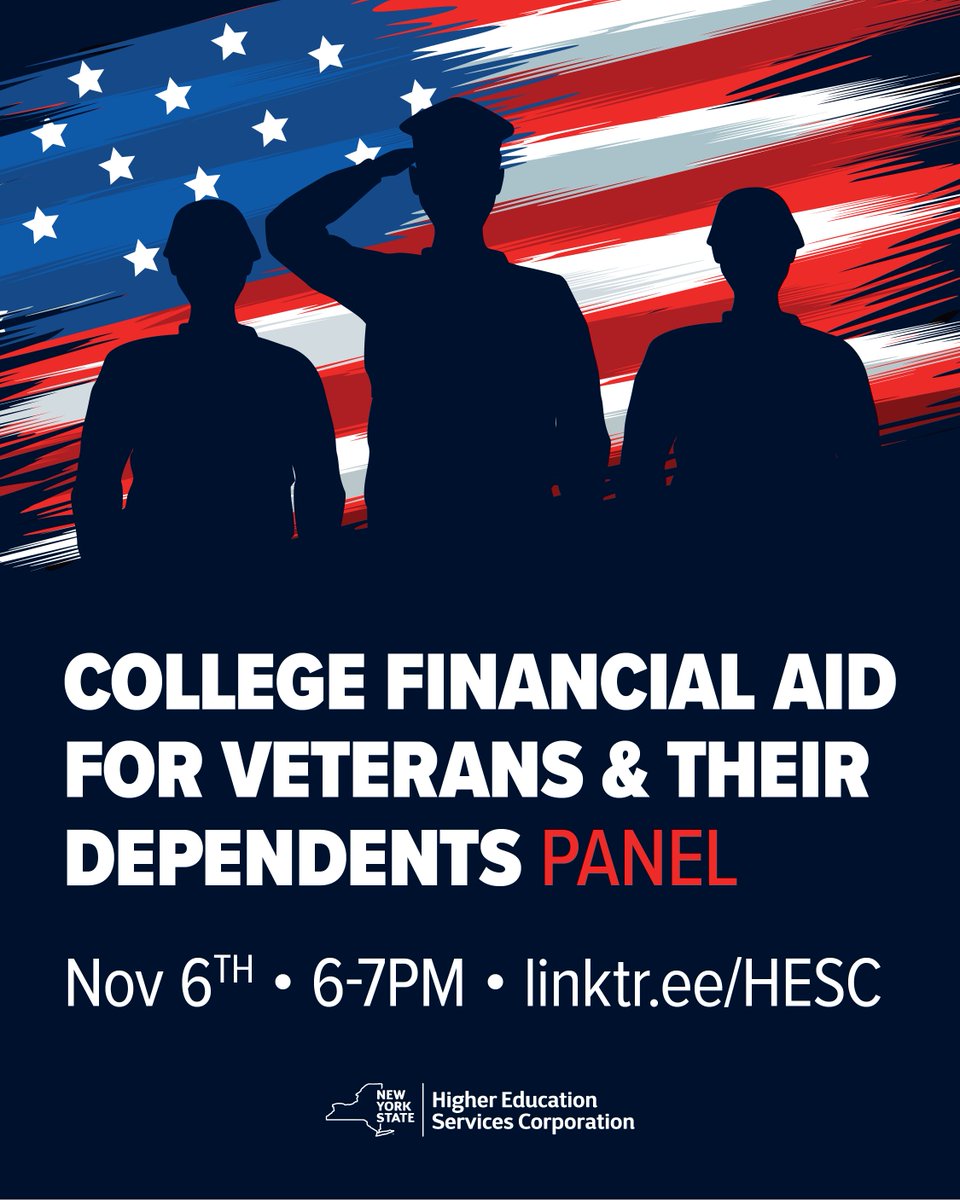 Tomorrow!

Discover the educational benefits available to families who have served our country and how they can help pave the way toward their college dreams.

Join us as our panelist walk you through everything you need to know.

6PM - 7PM
🔗 linktr.ee/HESC