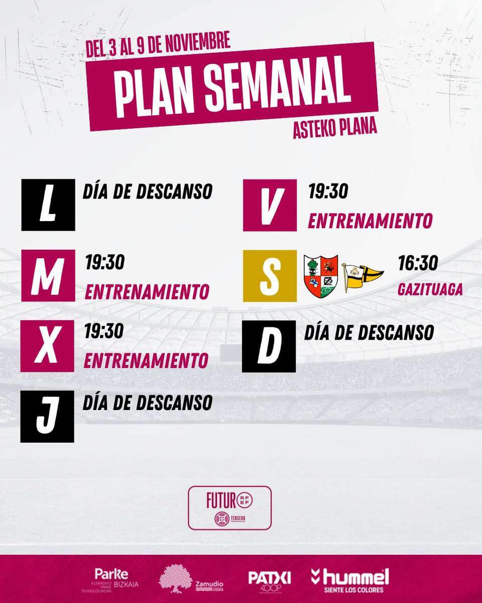 🗓️ El equipo volverá al trabajo mañana para preparar el duelo del sábado ante el Portugalete.

#AupaZamudio