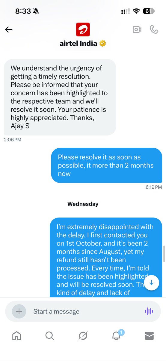AjayNallavelli's tweet photo. The worst service I have experienced #Bharathiairtel @airtelindia @Airtel_Presence @airtelnews @bhartiairtelfdn @airtel https://t.co/s3bEzkpUu6