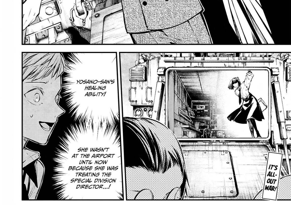 dabisloki's tweet image. BSD CH 126 SPOILERS
.
.
.
.
.
THAT'S MYYYYYY ARMED DETECTIVE AGENCY RIGHT THEREEEEE MYYYY MINEEE GODS I MISSED THEM SO BADDDD HIII ADA ILY