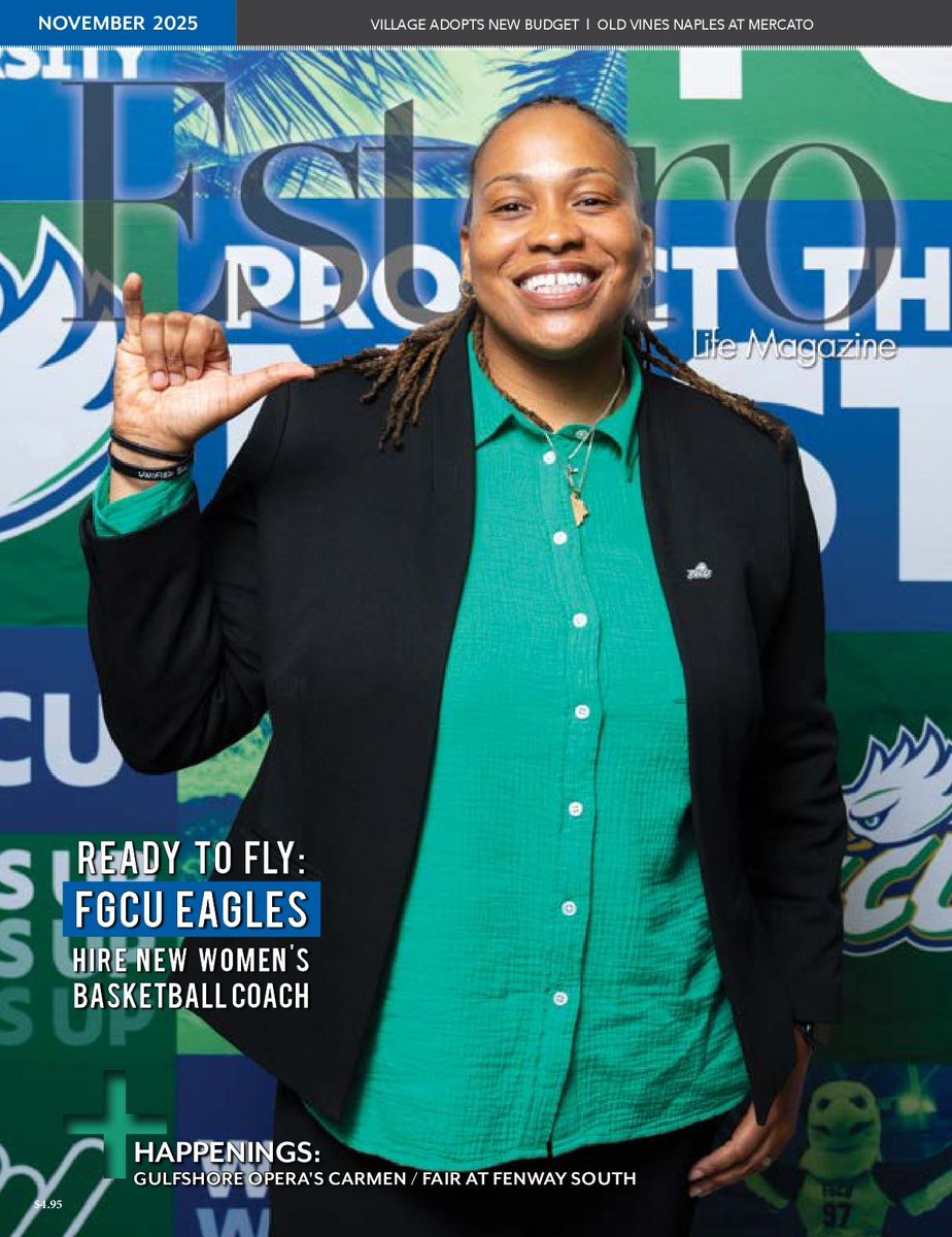 EsteroLife's tweet image. Don’t miss our November digital issue!
Featured stories include: 
Ready to Fly: FGCU Eagles Hire New Women’s Basketball Coach 
Village Connection
Plus our dining feature on Old Vines Naples at Mercato.. 
buff.ly/UzzgTjI 
#EsteroLife #EsteroInsider #DigitalIssue