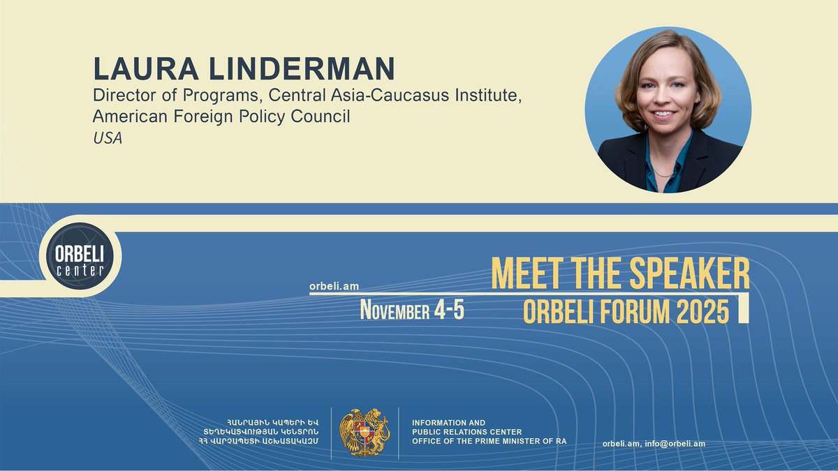 IPRC_Armenia's tweet photo. 🌐 #OrbeliForum2025: High-Level International Participation 
Participating countries and key representatives include:

🇺🇸 USA: Garo Paylan, Laura Linderman, Scott Fisher.

🗓 November 4–5, 2025 | Yerevan, Armenia https://t.co/1qug9NQQz4