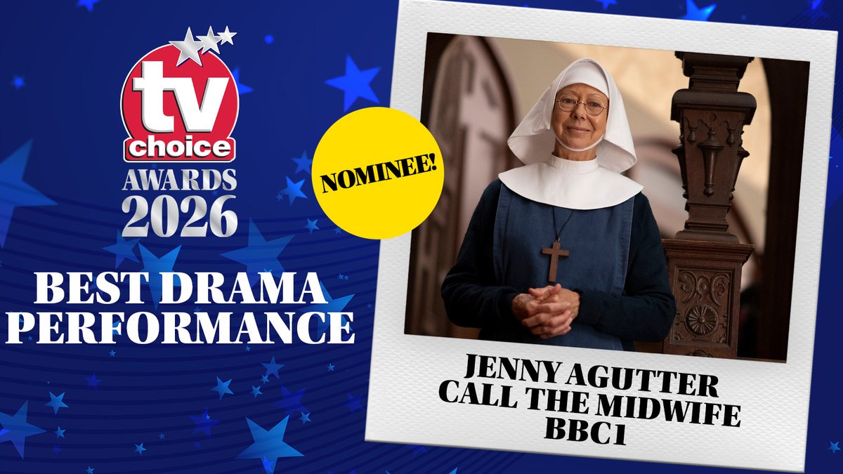 TVChoice's tweet image. @4JennyAgutter is up for Best Drama Performance at the 2026 #TVChoiceAwards for @CallTheMidwife1. Has she been your standout this year? Vote here: bit.ly/4ohnNdH @NealStProds @BBCiPlayer  @BBCOne  #CallTheMidwife #JennyAgutter #VoteNow