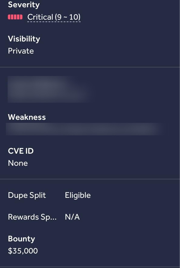 Jayesh25_'s tweet image. Thrilled to share that @H4cktus, @itz_mg_ , @_naaash_ , and I were awarded around $100K at our recent @Hacker0x01 event in Amsterdam!

Wrapped it up with a sweet $35,000 bounty 🔥

#TogetherWeHitHarder 💪