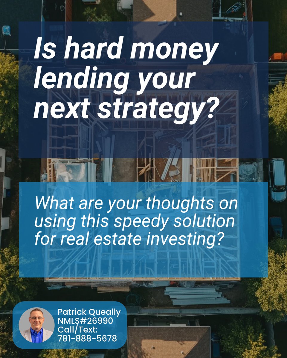 PatrickQueally's tweet photo. Why stress over traditional loans? 💼 Hard money lending can be your real estate secret weapon! 🤯 Close in days, not weeks, with flexible terms focusing on your property's potential. Perfect for a fast market. #RealEstateInvesting https://t.co/7K2WuD5RUt
