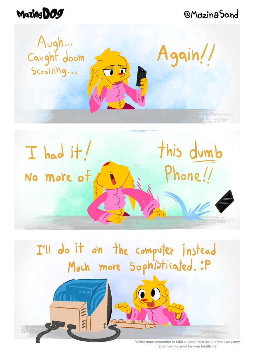MazingSand's tweet image. A MAZINGDOG COMIC !!!!
“Doomscrolling”