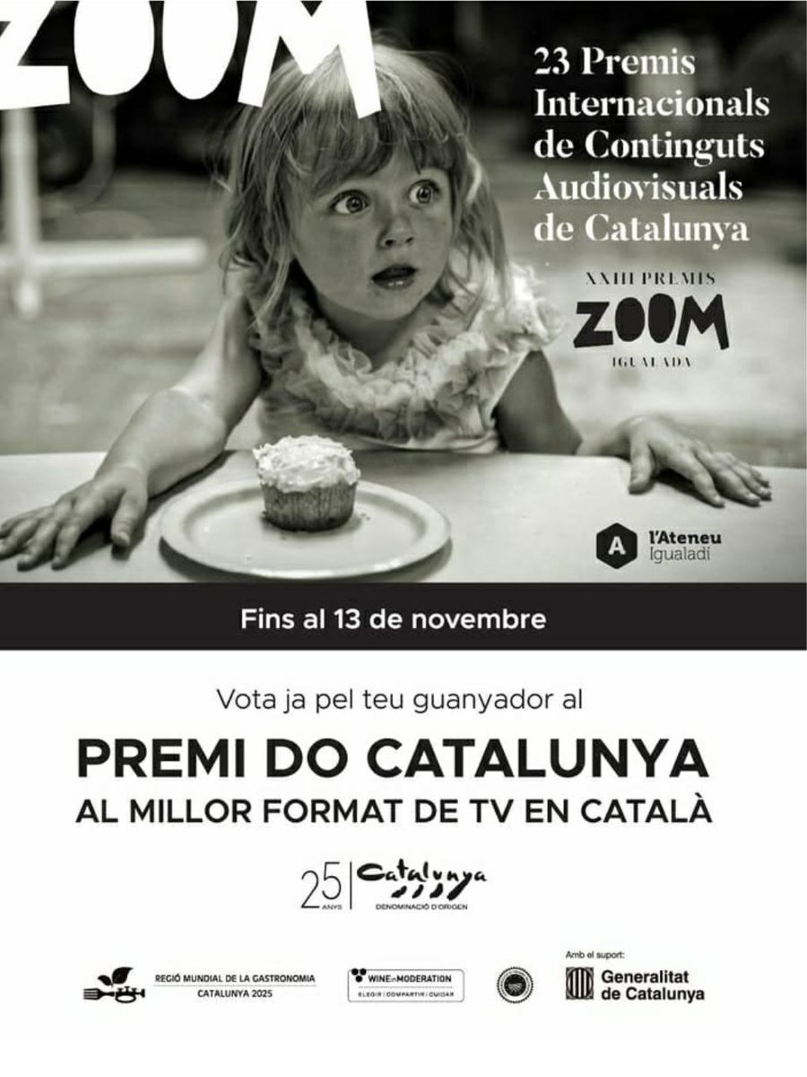 Ja pots votar el Millor Format de TV en Català <a href="/DOCatalunya/">DO Catalunya</a>! El guanyador es decidirà per votació popular, així que volem que tu siguis part d'aquest procés! 🗳️ 
📺No esperis més! 
👉Vota aquí: docat.cat/zoom-festival-…
🎟️Tens fins al 13 de novembre!