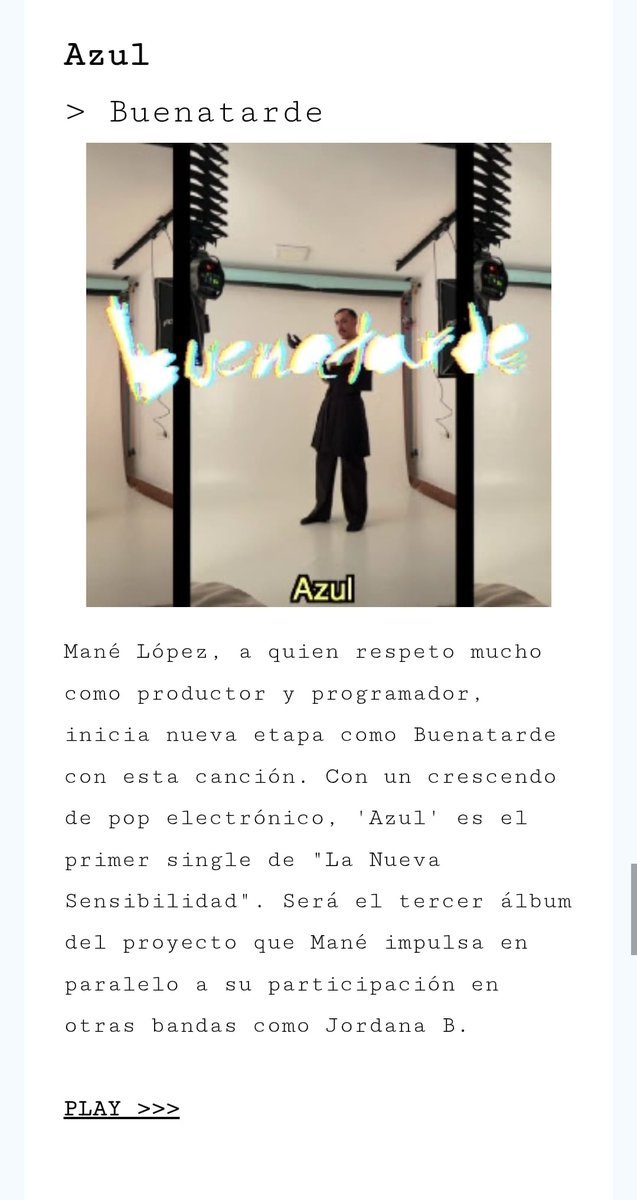 Muchas gracias a <a href="/CriadoEnterado/">Criado el Enterado</a> por las palabras de cariño dedicadas a "Azul" y a este proyecto en su newsletter. Da gusto ver iniciativas culturales hechas con este mimo: criadoelenterado.es