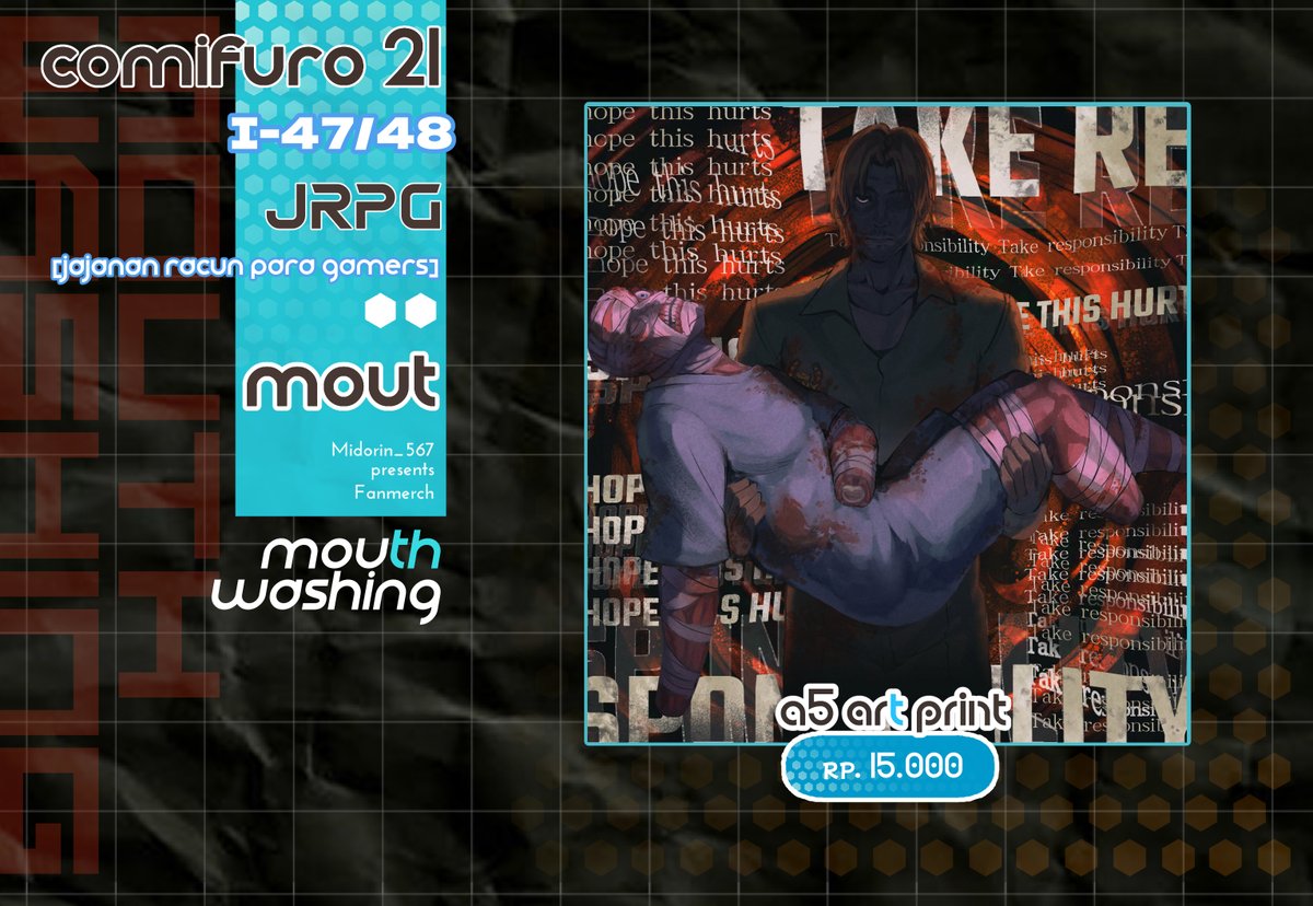 Midorin_567's tweet image. (Indonesian-specific post)
(RT/React sangat diapresiasi)
Katalog Midorin_567 Comifuro 21 (2/2)

- Booth: JRPG
- No.Booth: I-47/48 [Both days]
- Fandom: Uma Musume, Umineko, Higurashi, Subarashiki Hibi, Hololive, Mouthwashing

#comifuro21 #cf21catalogue