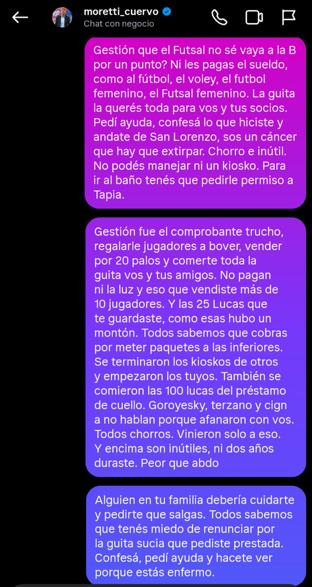 mariano_casla99's tweet photo. Un socio le mandó esto a Moretti. Para aplaudir https://t.co/mTDf241bfo