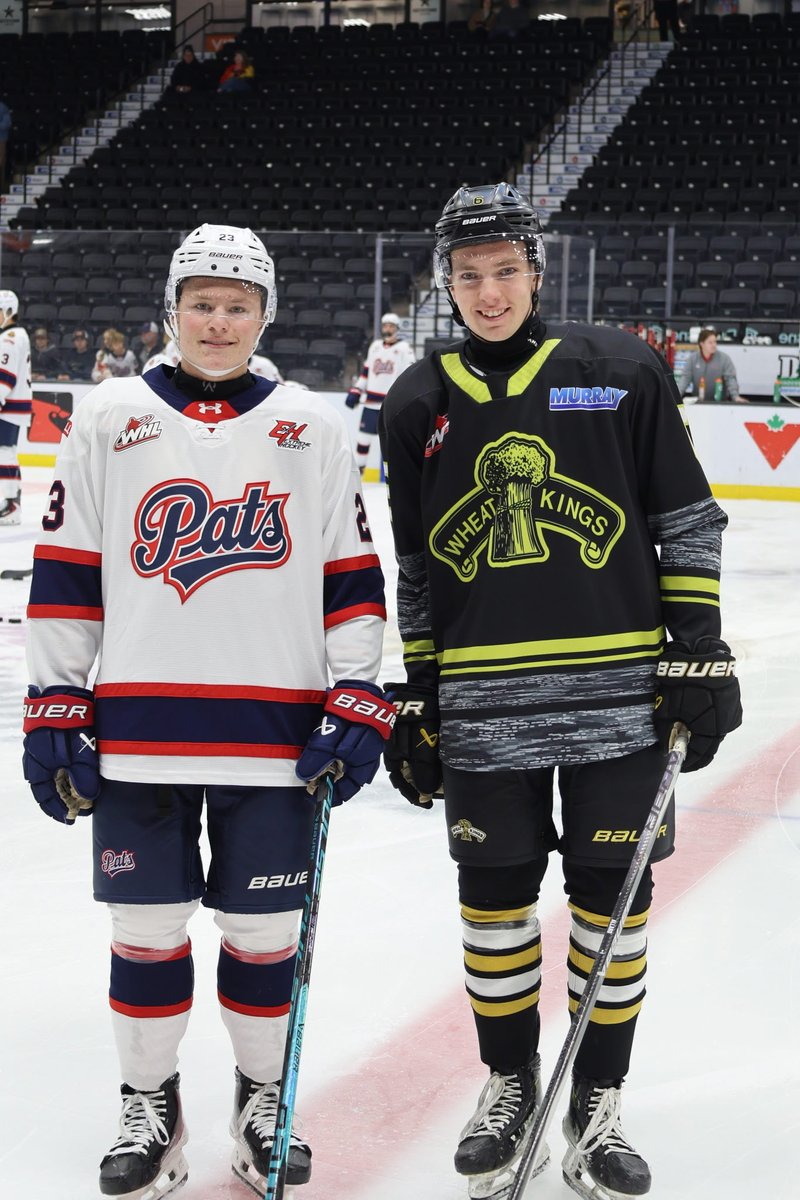 Hometown Proud! 

Pretty cool to see our boys Aiden Wagner (23 with Regina Pats) and Cameron Allard (6 with Brandon Wheat Kings) suited up against each other in the WHL. Keep working boys.  You’ve got the support of your families, your community and our Hometown team behind you!