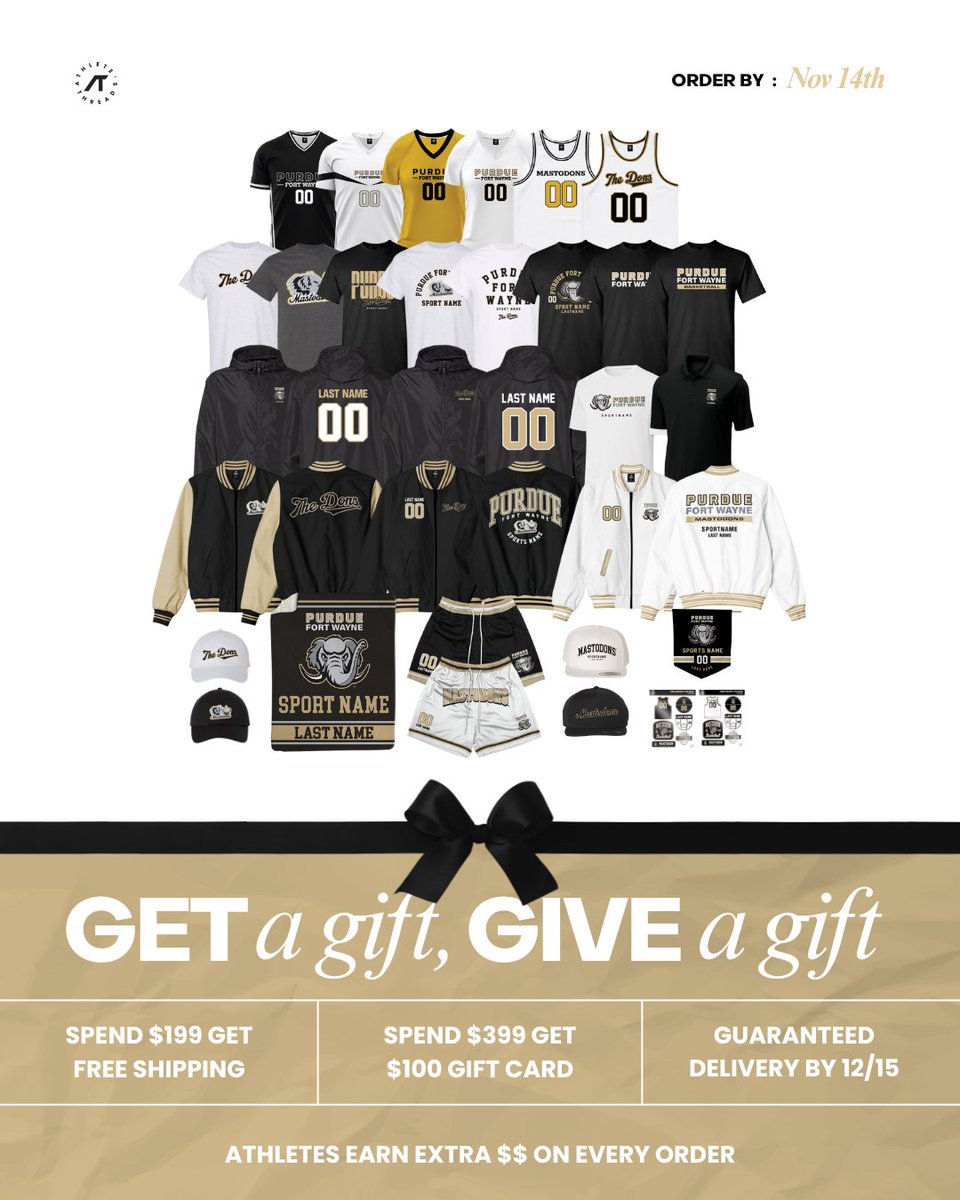 Athlete's Thread is boosting student-athlete commissions for all sales between November 3rd - 14th. All student-athletes will receive an additional 5% of total sales.
 
All products have a guaranteed delivery date by Monday December 15th.

athletesthread.com/collections/pu…