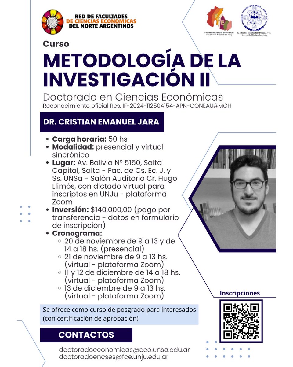 GraduadosEco's tweet photo. TALLER "METODOLOGÍA DE LA INVESTIGACIÓN II"

Más info:
https://t.co/Ccaz6wdxRq https://t.co/2jjcYkA5Ih
