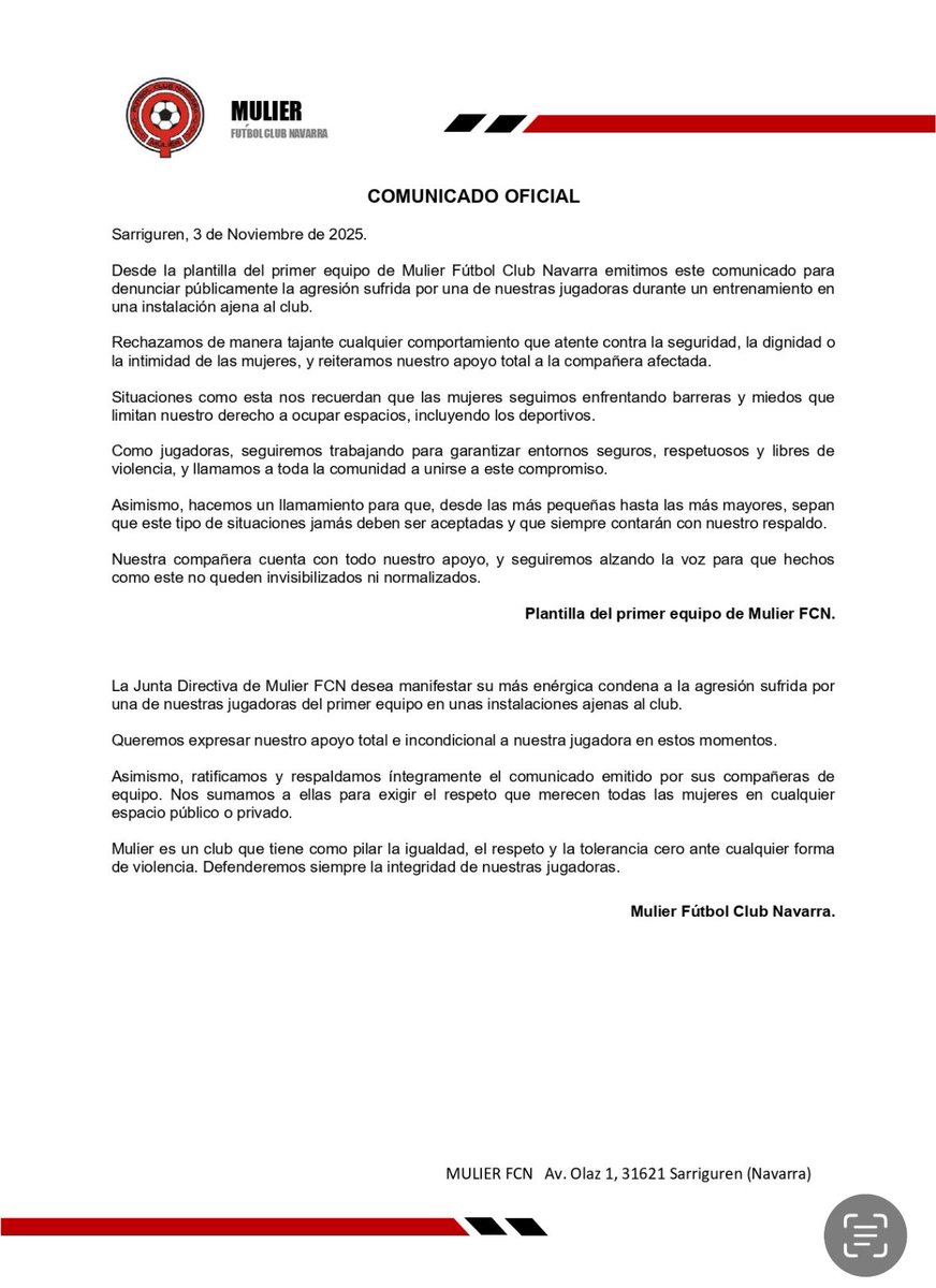 • COMUNICADO OFICIAL •