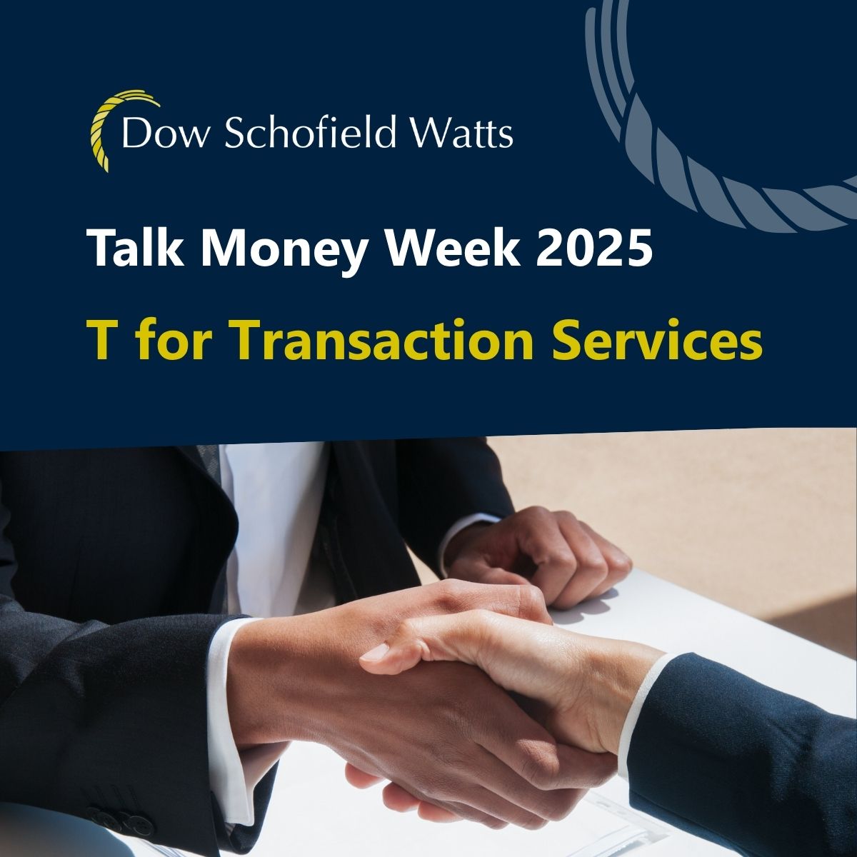 dswcorporate's tweet photo. The next part of our talk money week series, Tuesday is for Transaction Services. 

Our transaction services team specialises in providing comprehensive financial due diligence for businesses engaging in any significant transactions!

https://t.co/vcwL01HOsZ

#TalkMoneyWeek https://t.co/7yyK9O4Rfg