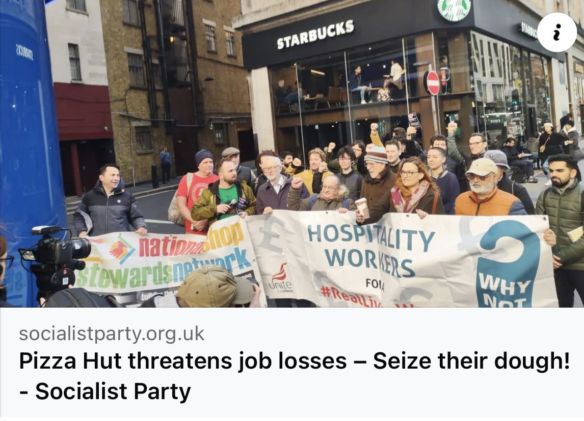 Cardiff_SP's tweet image. socialistparty.org.uk/articles/14427…

It is a travesty that Pizza Hut is being asset stripped, with massive job losses, simply because the return on investment is not high enough, quick enough. There is no reason for it to close.
Workers’ livelihoods are more important than risky creditors.